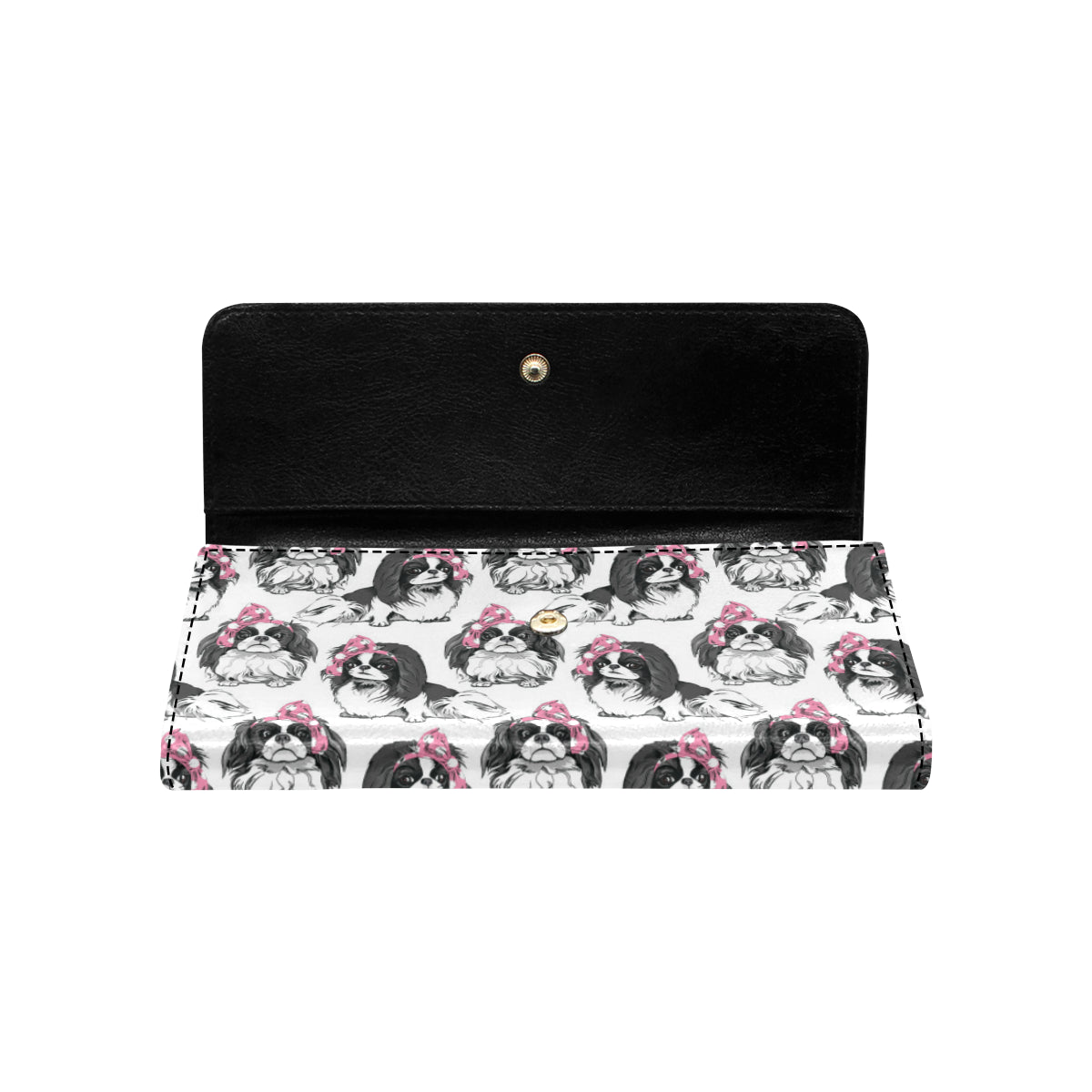 Japanese Chin Pattern Print Design 01 Women's Trifold Wallet