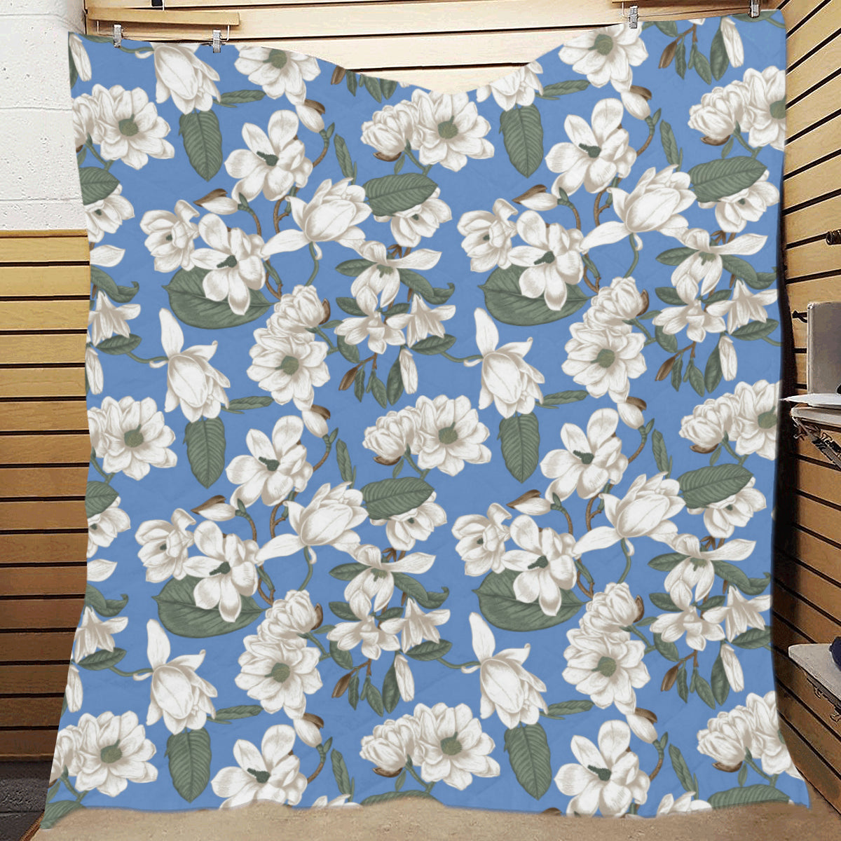 Magnolia Pattern Print Design 01 Premium Quilt