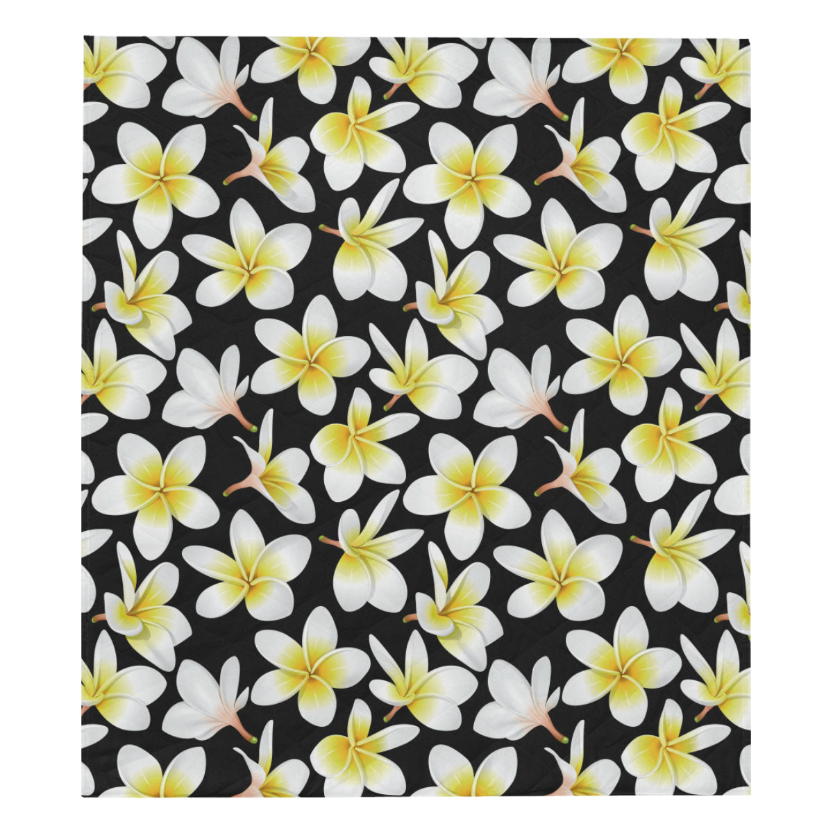 Yellow Plumeria Hawaiian Flowers Premium Quilt