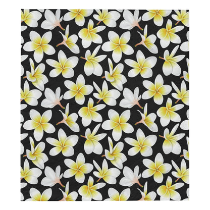 Yellow Plumeria Hawaiian Flowers Premium Quilt
