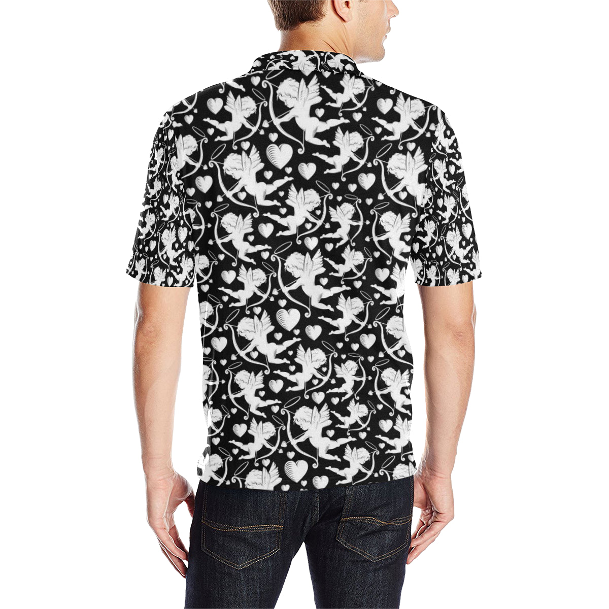 Cupid Pattern Print Design 04 Men Polo Shirt