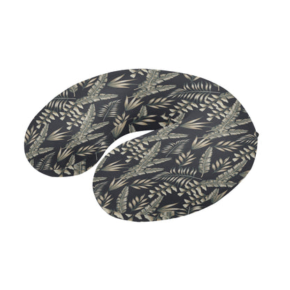 Banana Leaf Pattern Print Design 07 U-Shaped Travel Neck Pillow