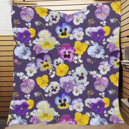 Pansy Pattern Print Design PS02 Premium Quilt