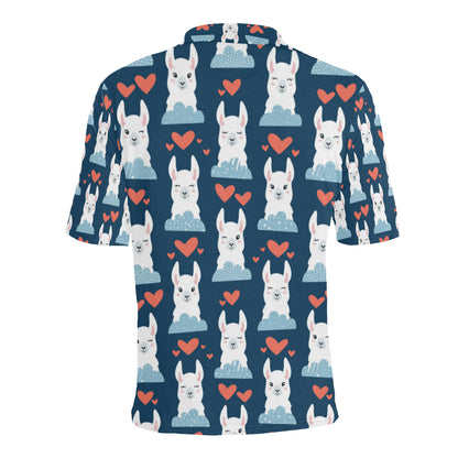 Alpaca Love Pattern Print Design 05 Men Polo Shirt