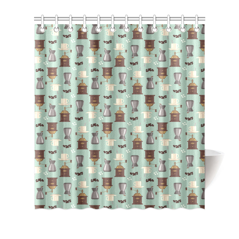 Coffee Pattern Print Design 04 Shower Curtain
