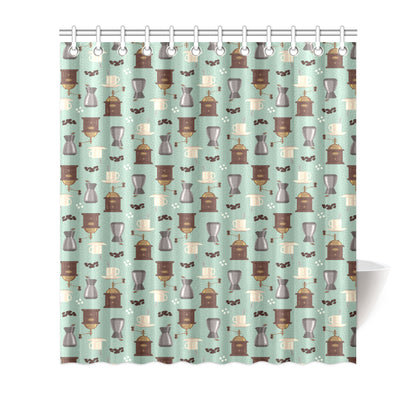 Coffee Pattern Print Design 04 Shower Curtain