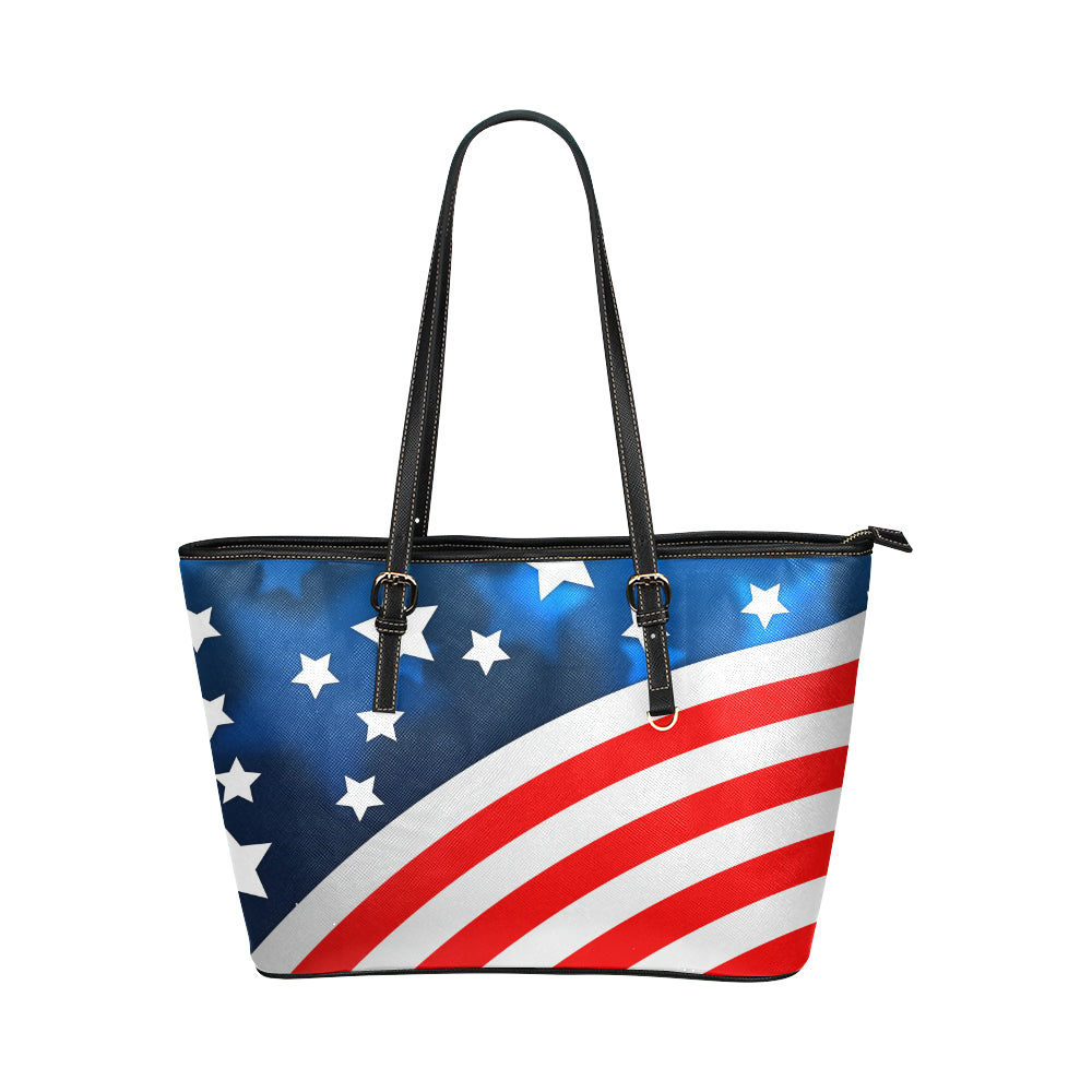 American flag Style Leather Tote Bag