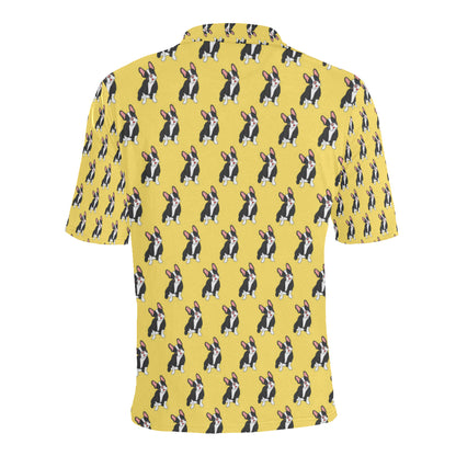 Boston Terrier Pattern Print Design 06 Men Polo Shirt