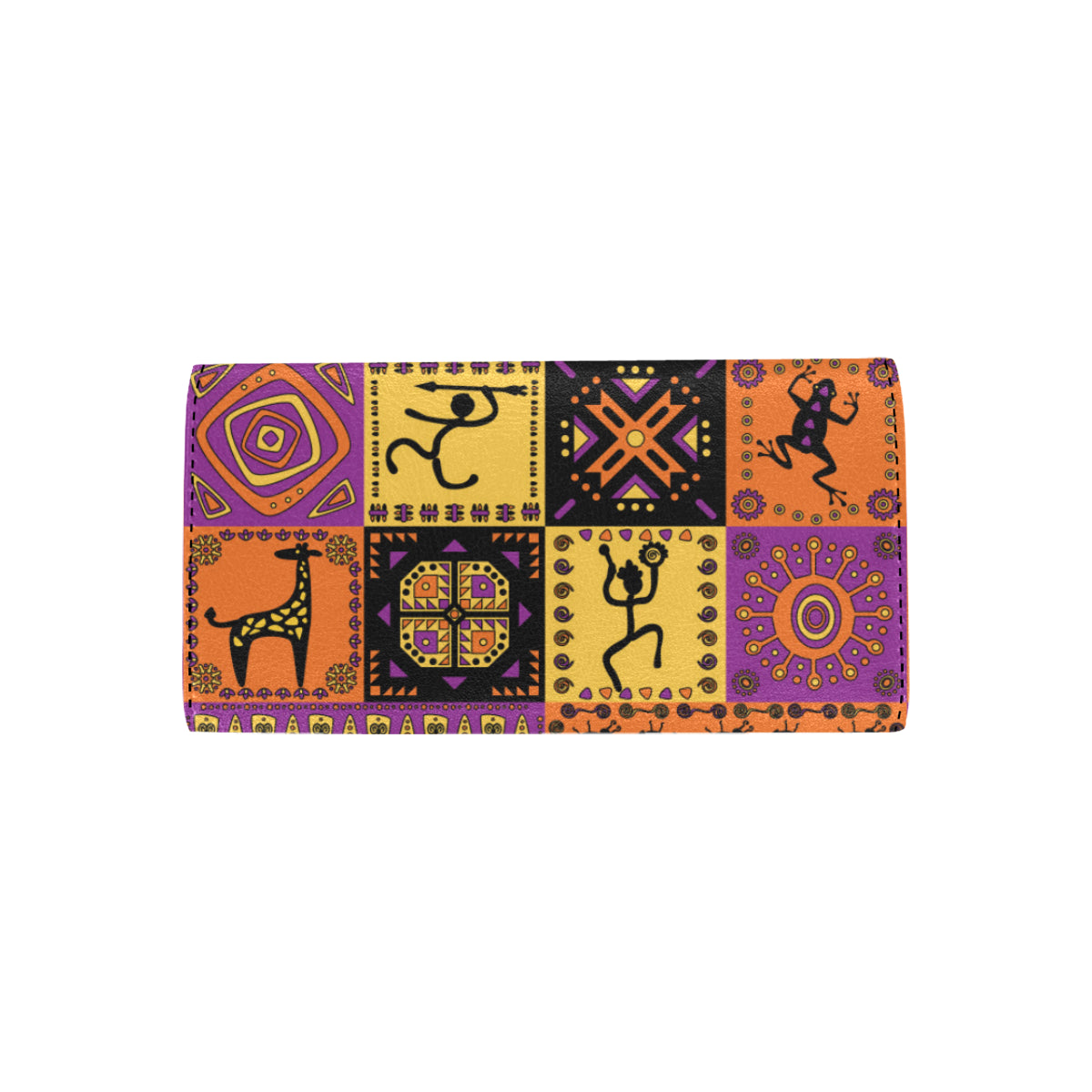 African Pattern Print Design 02 Women's Trifold Wallet