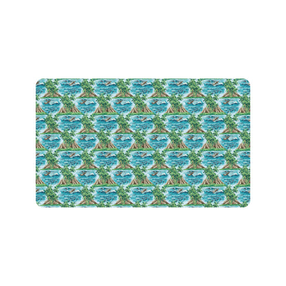 Palm Tree Hawaiian Themed Design Print Rubber Doormat