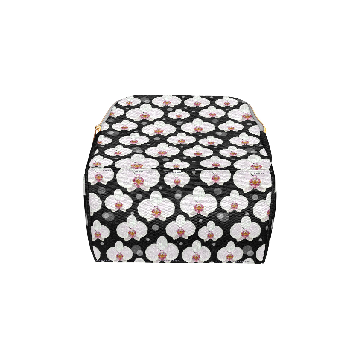 Orchid White Pattern Print Design OR09 Diaper Bag Backpack