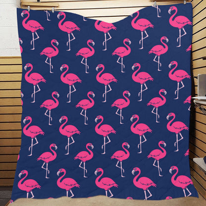 Pink Flamingo Pattern Premium Quilt