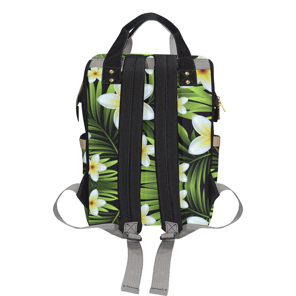 White Plumeria Pattern Print Design PM06 Diaper Bag Backpack