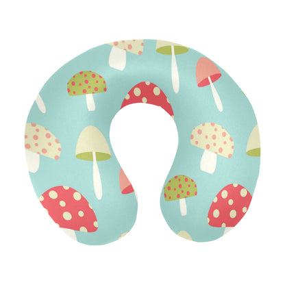 Mushroom Pattern Print Design A01 U-Shaped Travel Neck Pillow