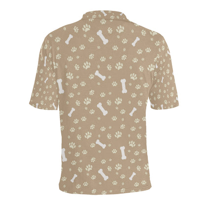 Dog Bone Paw Pattern Print Design 01 Men Polo Shirt