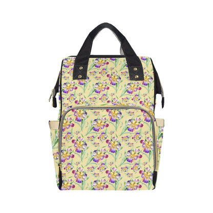 Iris Pattern Print Design IR06 Diaper Bag Backpack