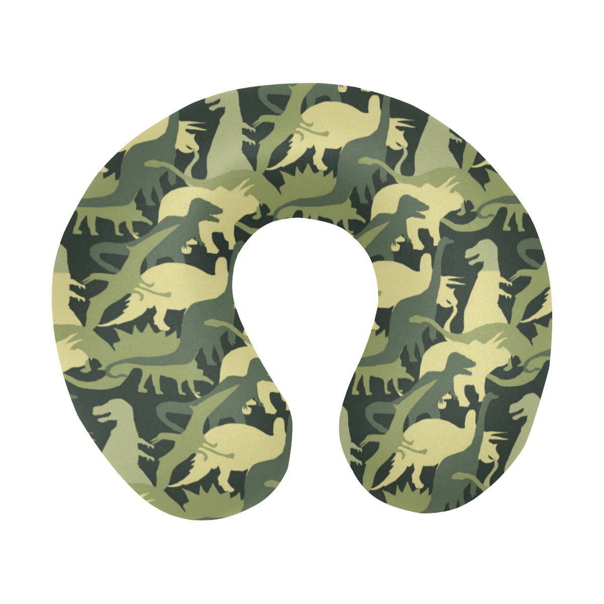 Camouflage Dinosaur Pattern Print Design 03 U-Shaped Travel Neck Pillow