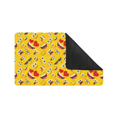 Emoji Face Print Pattern Rubber Doormat