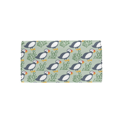 Puffin Pattern Print Design A04 Women's Trifold Wallet