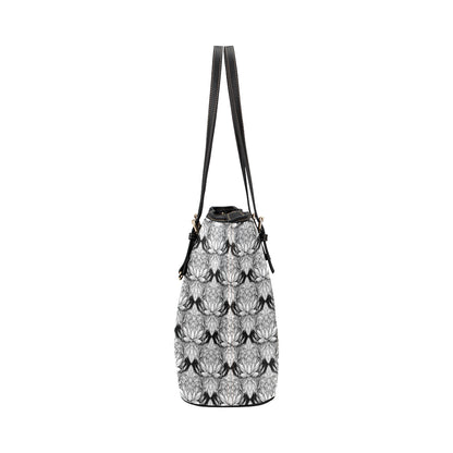 Lotus Mandala Print Pattern Leather Tote Bag