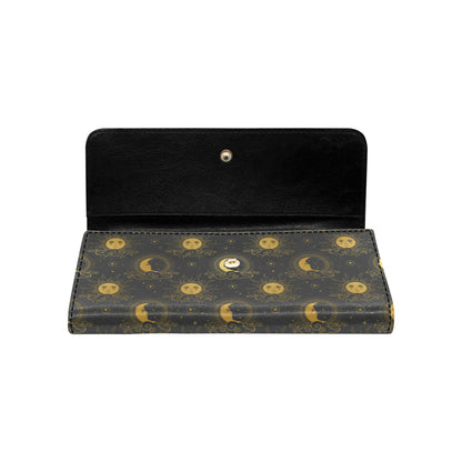 Celestial Moon Sun Pattern Print Design 05 Women's Trifold Wallet