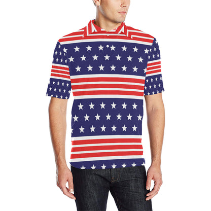 Patriotic Pattern Print Design A04 Men Polo Shirt