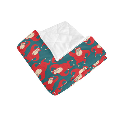 Chimpanzee Pattern Print Design 04 Premium Quilt