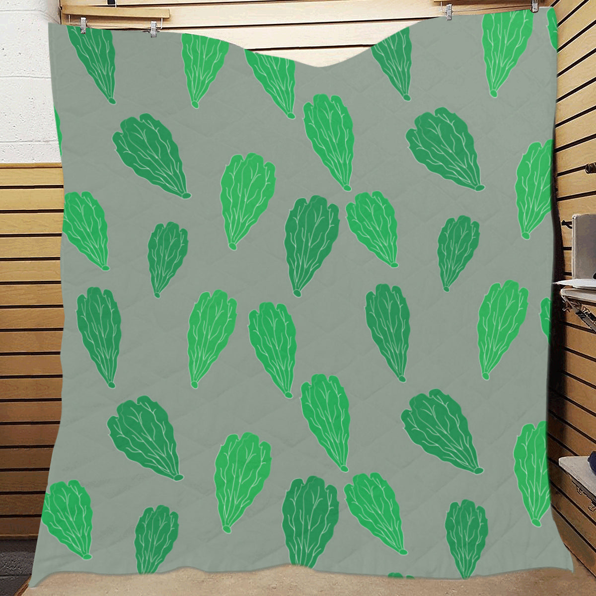 Lettuce Pattern Print Design 02 Premium Quilt