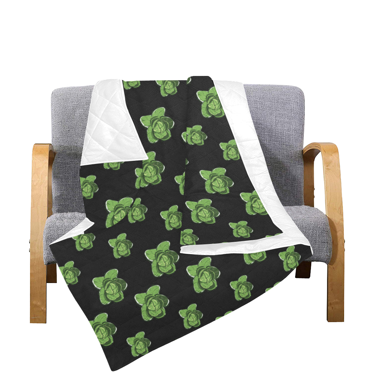 Cabbage Pattern Print Design 03 Premium Quilt