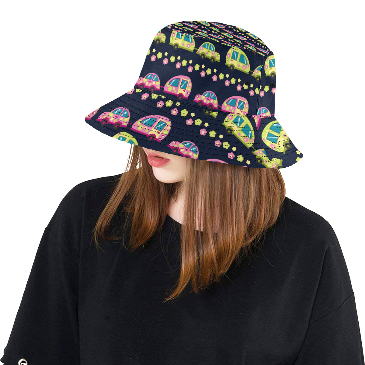 Camper Cute Camping Design No 3 Print Unisex Bucket Hat
