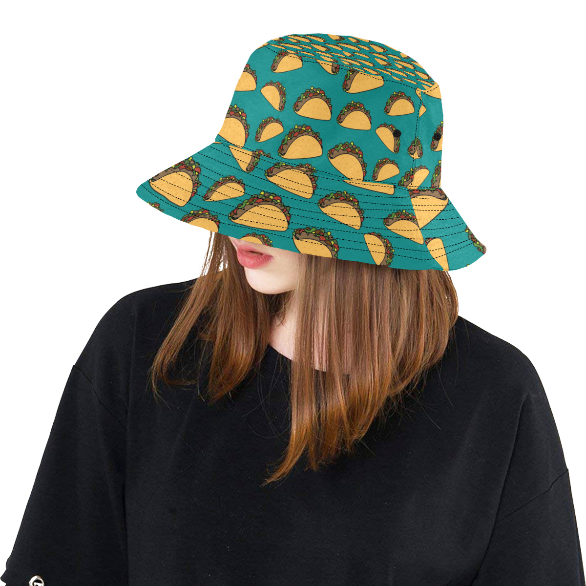 Taco Pattern Print Design TC07 Unisex Bucket Hat