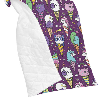 Ice Cream Pattern Print Design IC07 Premium Quilt