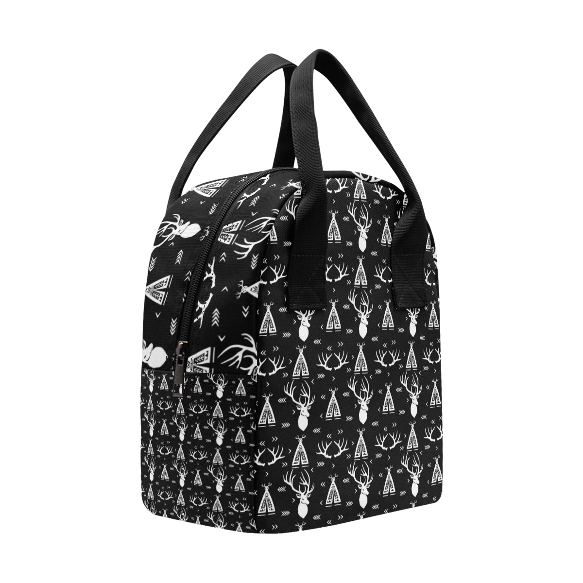 Deer Native Indian Print Pattern Insulated Lunch Bag