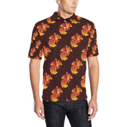 Rooster Pattern Print Design A04 Men Polo Shirt