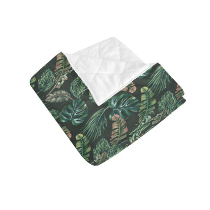 Banana Leaf Pattern Print Design 05 Premium Quilt