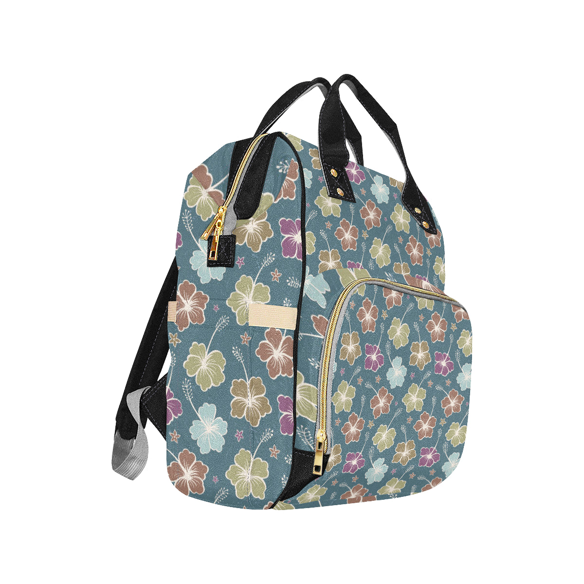 Hibiscus Pattern Print Design HB033 Diaper Bag Backpack