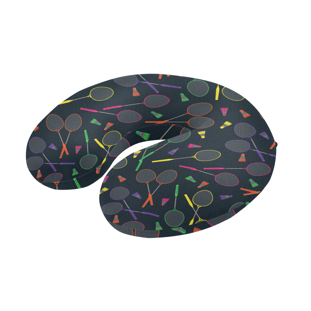 Badminton Pattern Print Design 04 U-Shaped Travel Neck Pillow