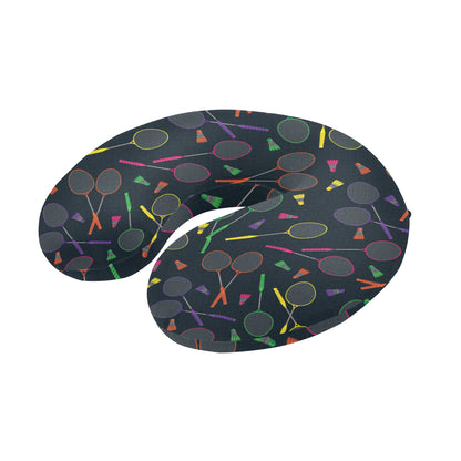 Badminton Pattern Print Design 04 U-Shaped Travel Neck Pillow