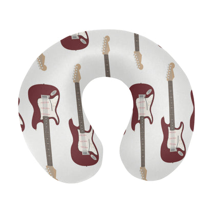 Bass Guitar Pattern Print Design 03 U-Shaped Travel Neck Pillow