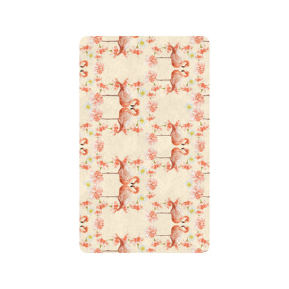 Flamingo Hibiscus Print Pattern Rubber Doormat