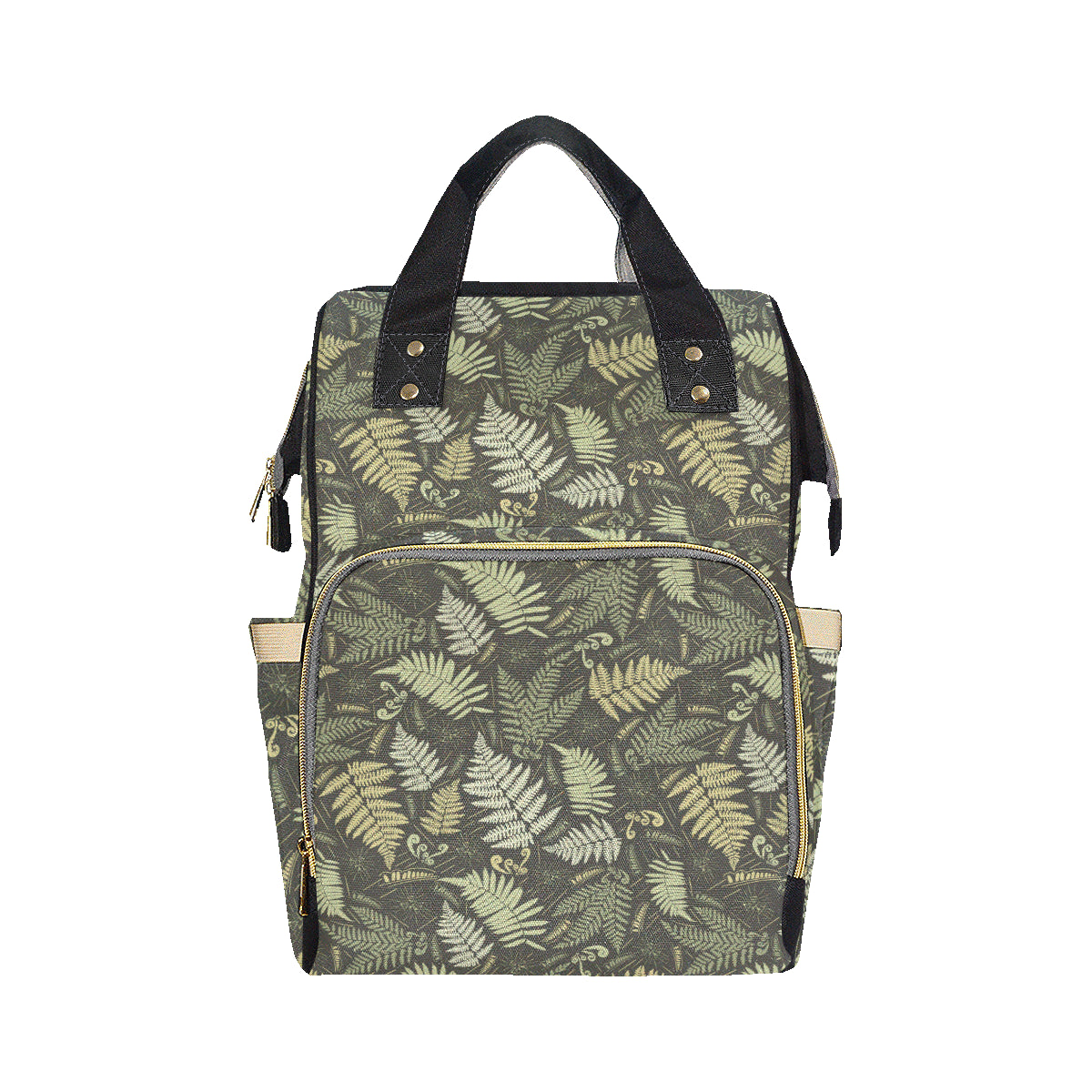 Fern Leave Green Print Pattern Diaper Bag Backpack