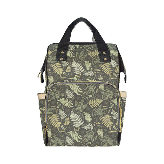 Fern Leave Green Print Pattern Diaper Bag Backpack