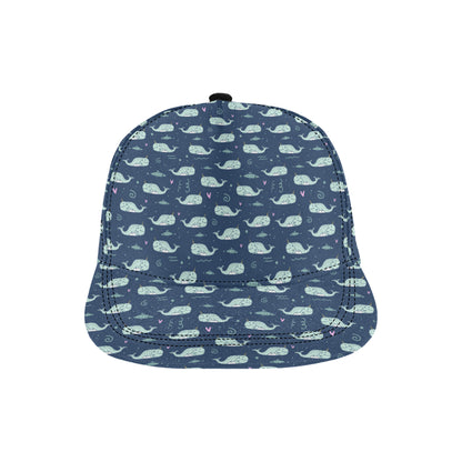 Narwhal Design Print Snapback Cap