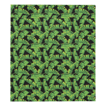 Banana Leaf Pattern Print Design 03 Premium Quilt