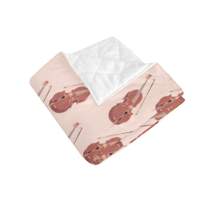Cello Pattern Print Design 03 Premium Quilt