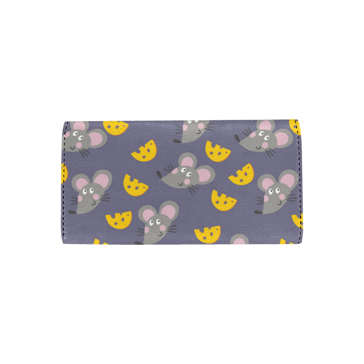 Rat With Cheese Pattern Print Design 01 Women's Trifold Wallet