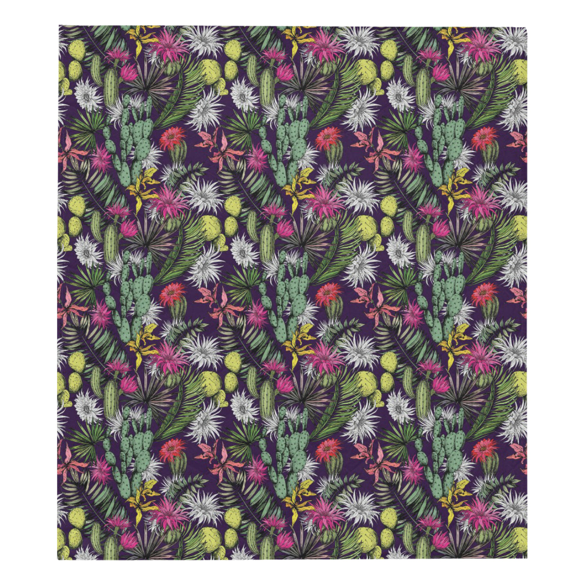 Cactus Pattern Print Design 08 Premium Quilt