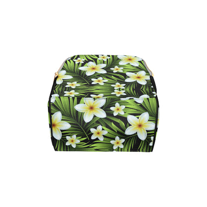 White Plumeria Pattern Print Design PM06 Diaper Bag Backpack