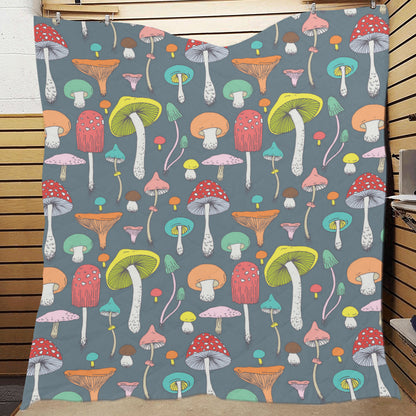 Mushroom Pattern Print Design A03 Premium Quilt
