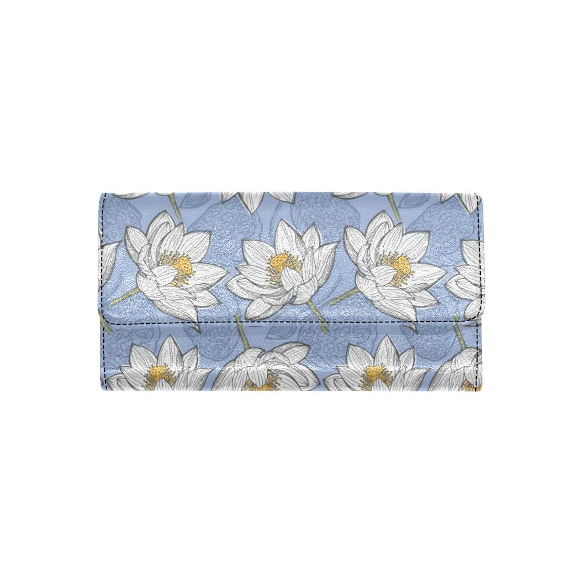 Lotus Pattern Print Design 04 Women's Trifold Wallet